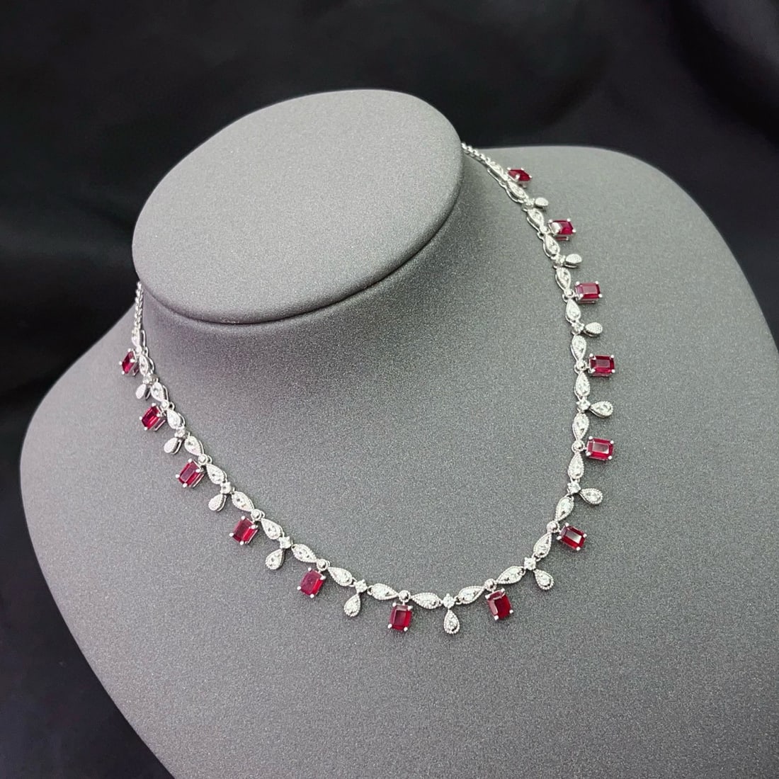 14k Gold 4.58 Ct Natural Ruby & Sapphire Necklace - 6