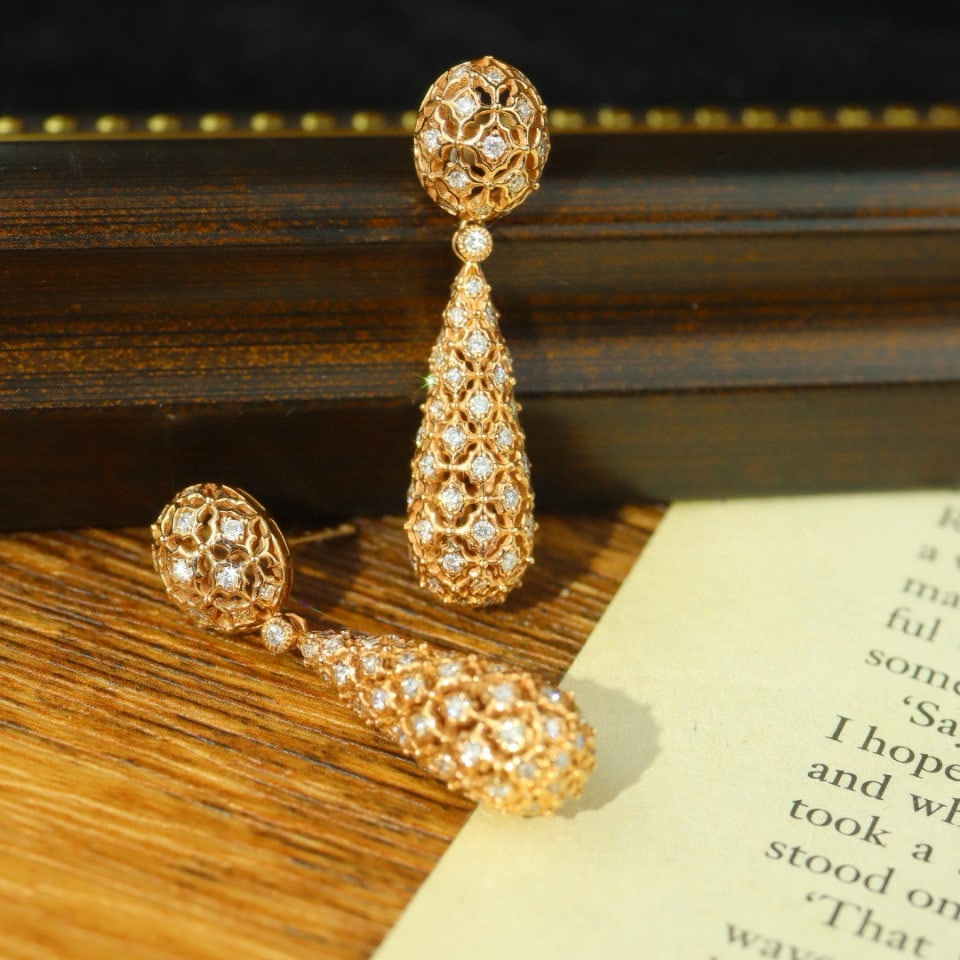 14k Gold 1.6 Ct Natural H Diamond Earrings - 2