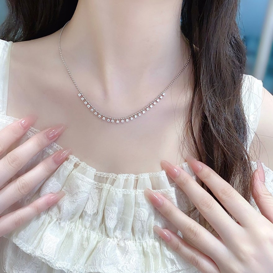 14k Gold 1.00 Ct Natural H Diamond Necklace - 3