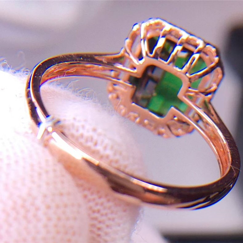 14k Gold 5.2 Ct Natural Tourmaline & Diamond Ring - 7