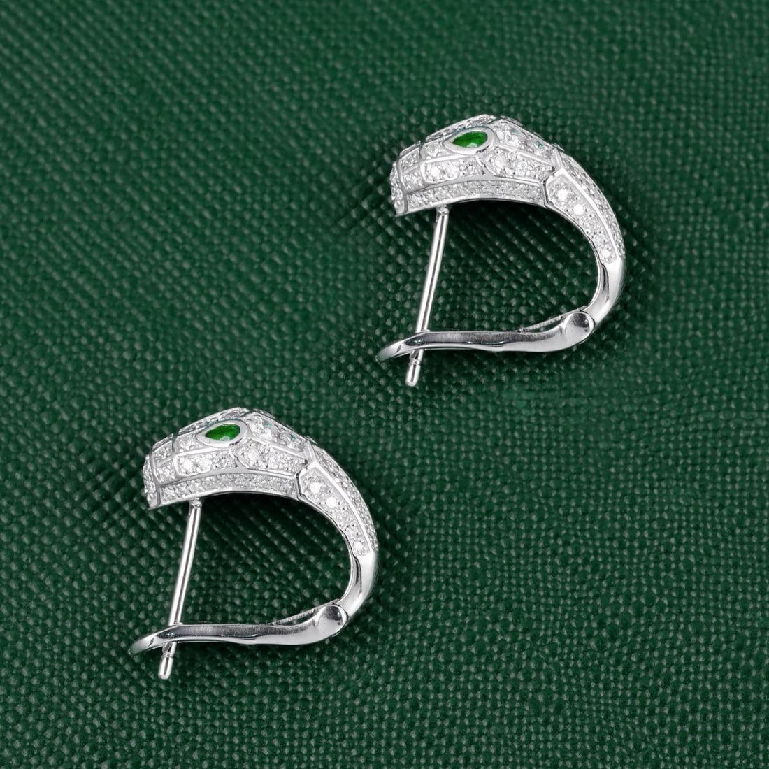 14k Gold 1.2 Ct Natural H Diamond & Snake Earrings - 5