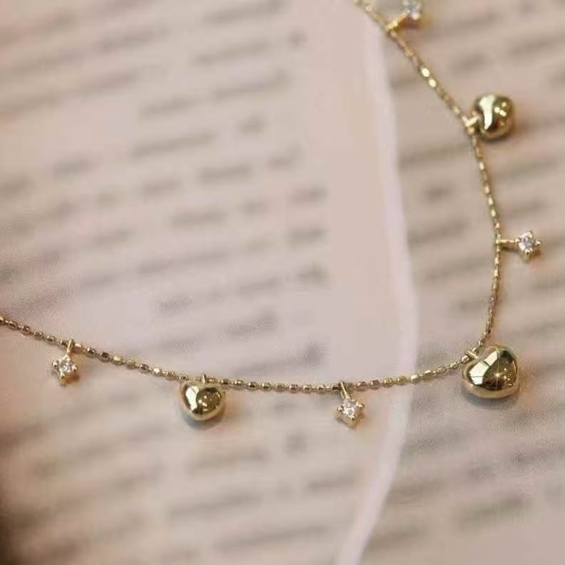 14k Gold 0.11 Ct Natural H Diamond Necklace: Ref:231101115 // gold content:14k gold // main gemstone:diamond // shape:round // carat weight:0. 11ct // clarity grade:vs-si // color:h // treatment:natural // cut grade:g // Condition: New Low
