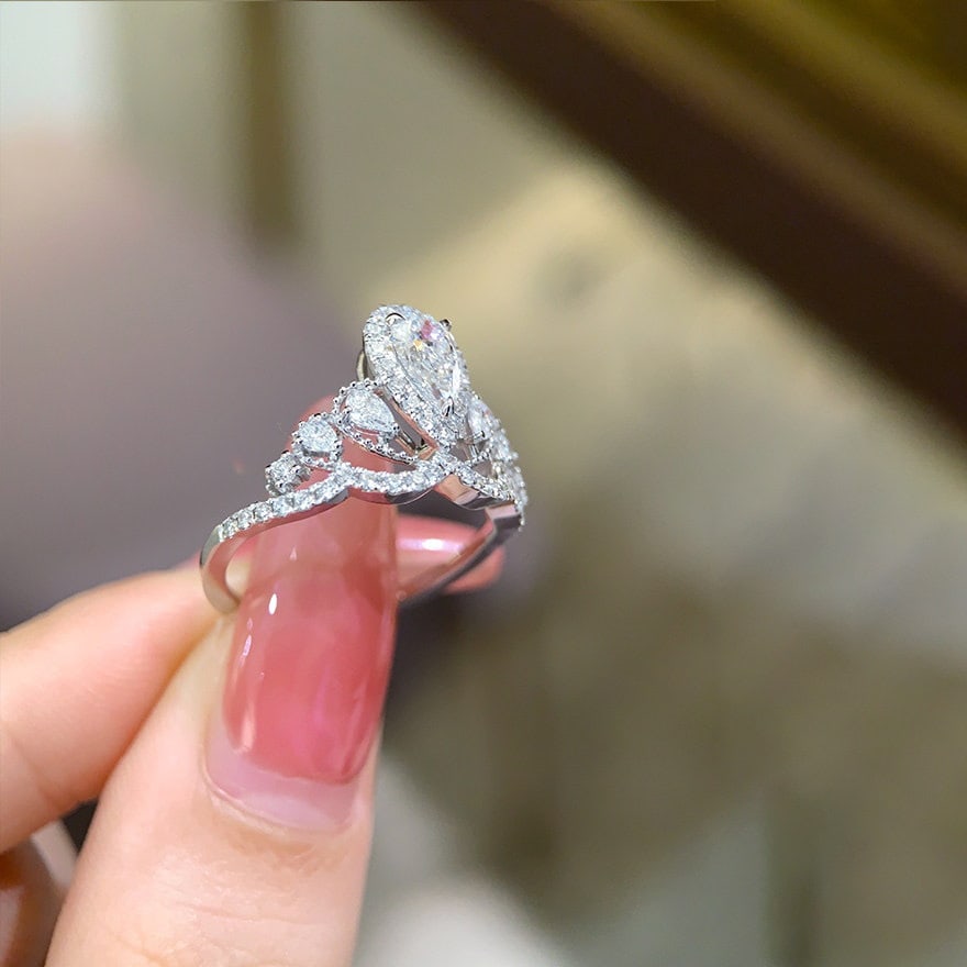 14k Gold 0.50 Ct Natural H Diamond Ring - 2