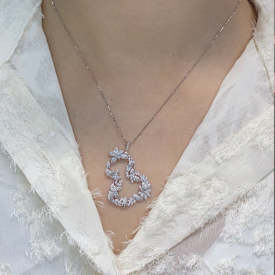 14k Gold 0.35 Ct Natural H Diamond Pendant( Without Chain ) - 4