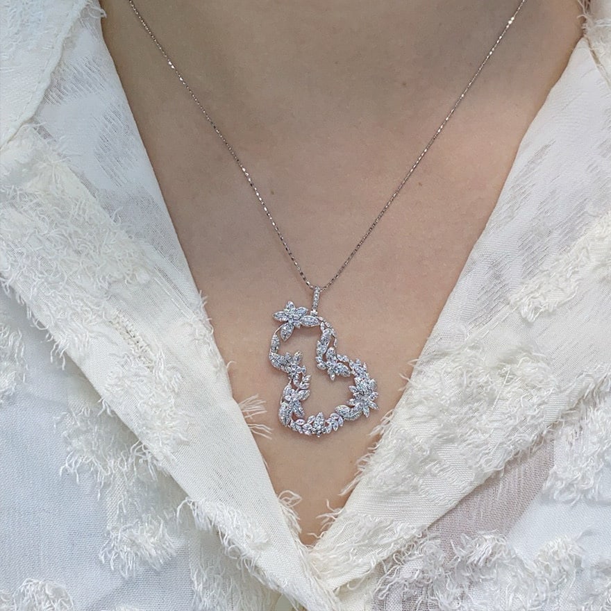 14k Gold 0.35 Ct Natural H Diamond Pendant( Without Chain ) - 7