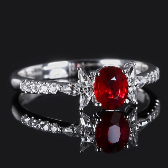 14k Gold 0.75 Ctw Natural Ruby & Diamond Ring - 3