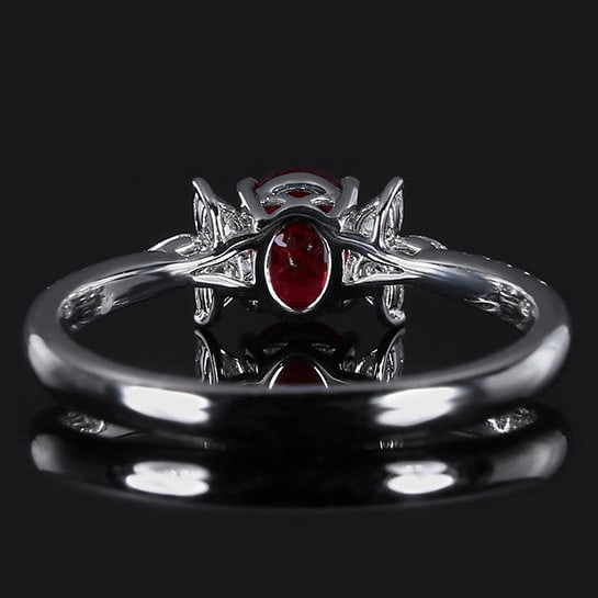 14k Gold 0.75 Ctw Natural Ruby & Diamond Ring - 4