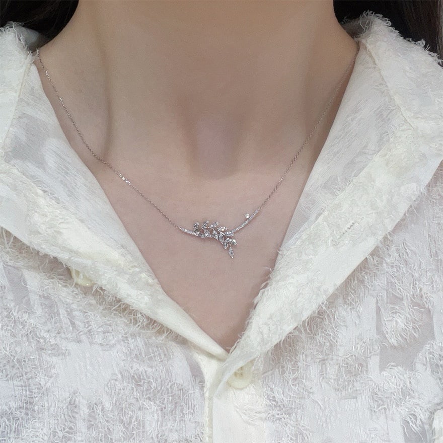 14k Gold 0.35 Ct Natural H Diamond Necklace - 3