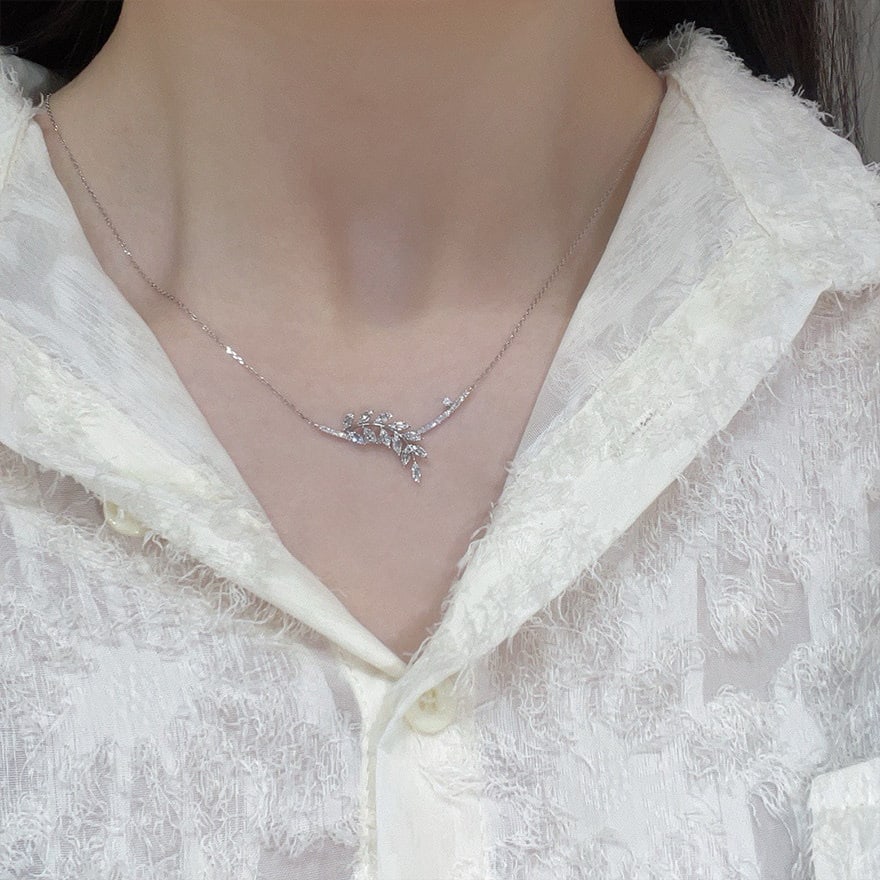14k Gold 0.35 Ct Natural H Diamond Necklace - 4