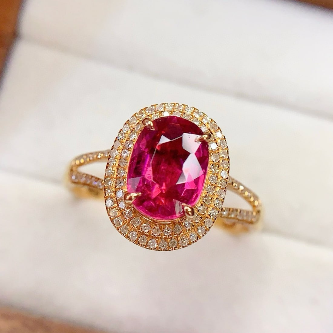 14k Gold 2.2 Ct Natural Tourmaline & Diamond Ring - 2