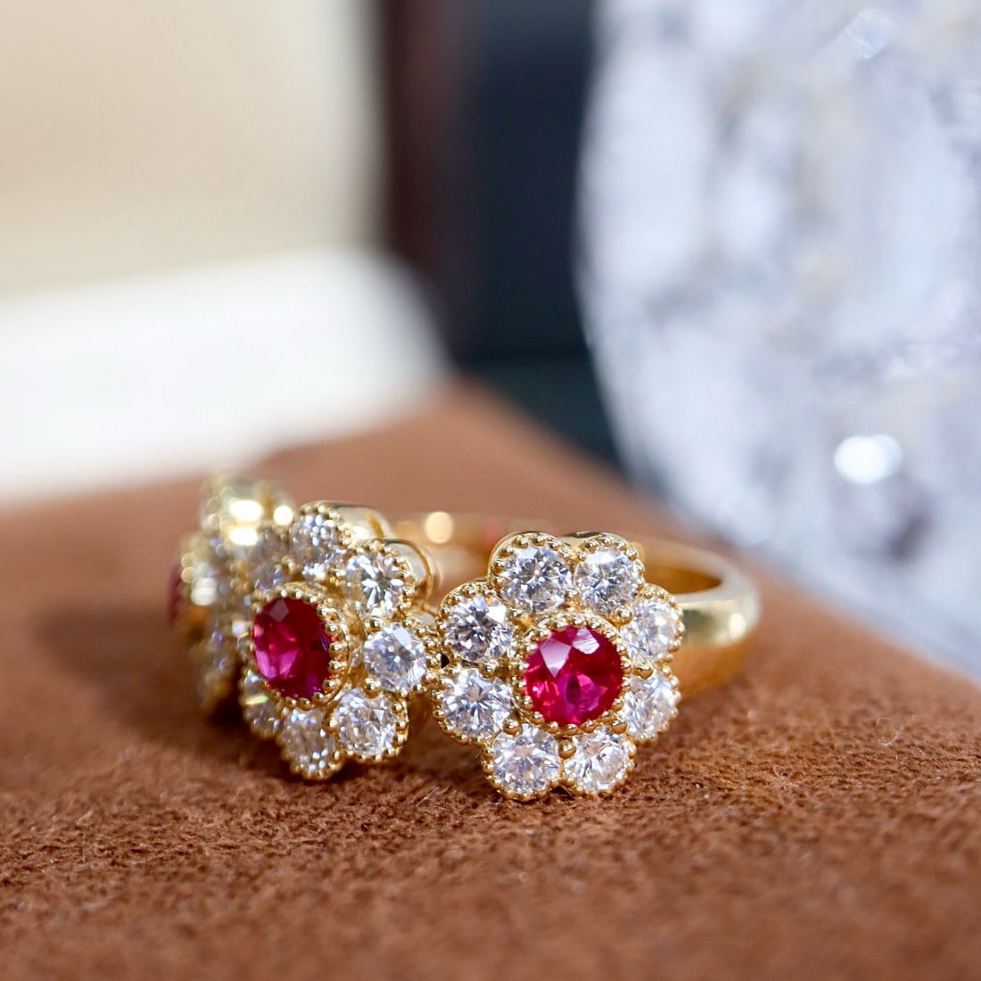 14k Gold 1.75 Ctw Natural Ruby & Diamond Ring - 3