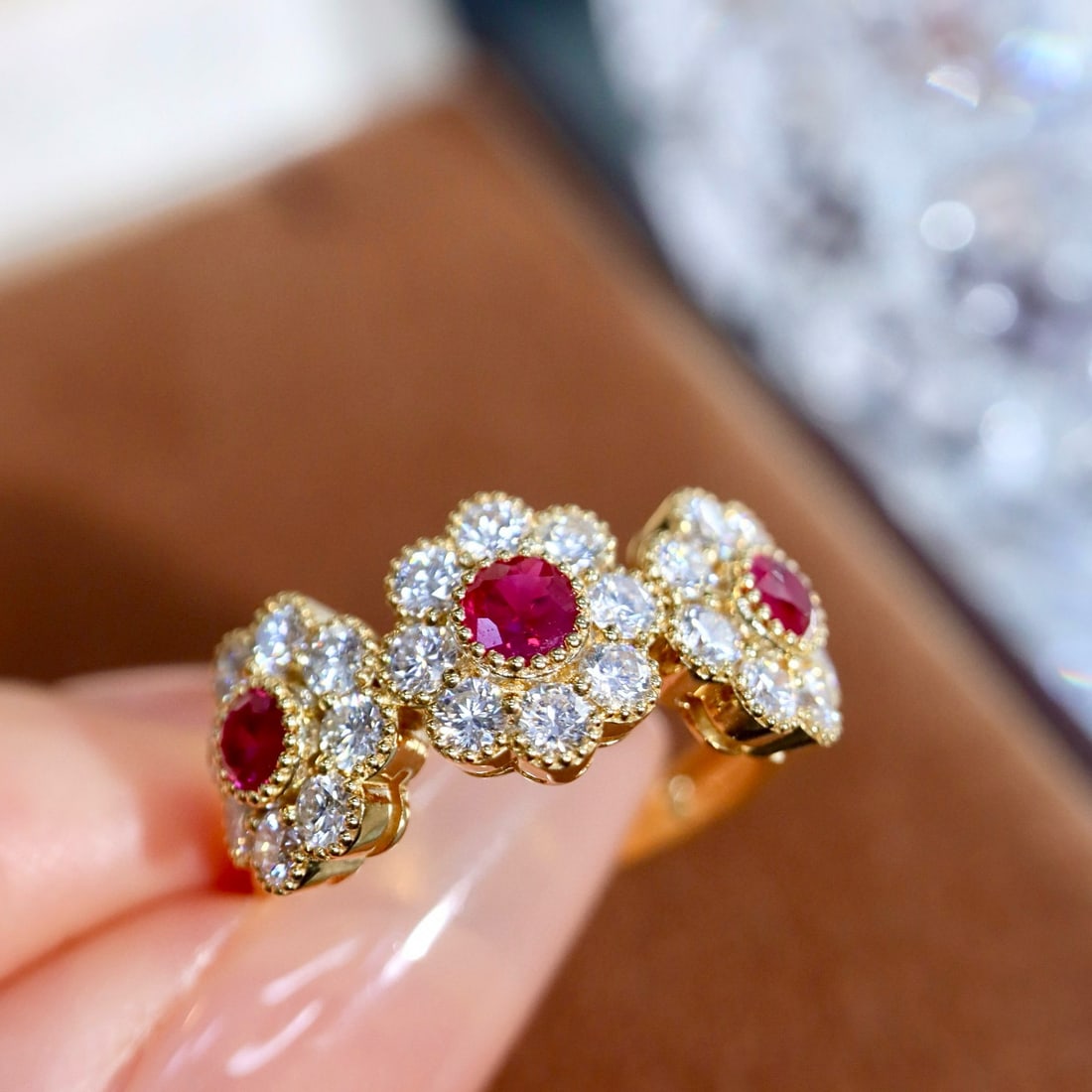 14k Gold 1.75 Ctw Natural Ruby & Diamond Ring - 8