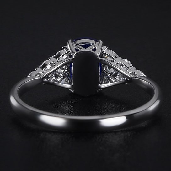 14k Gold 1.42 Ctw Natural Sapphire & Diamond Ring - 4