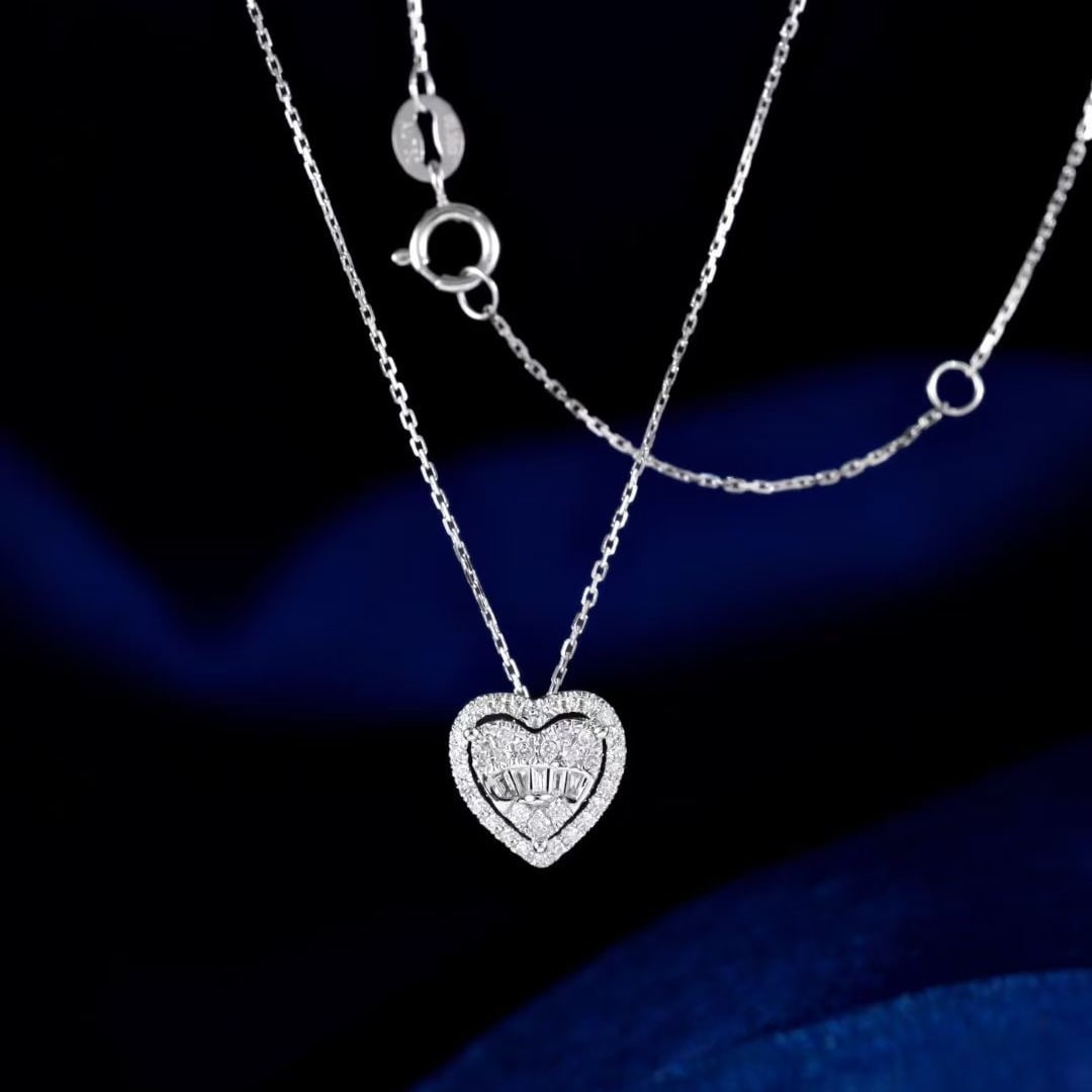 14k Gold 0.35 Ct Natural H Diamond Necklace - 4