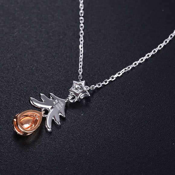 14k Gold 0.25 Ctw Natural Pink Diamond & Diamond Necklace - 4