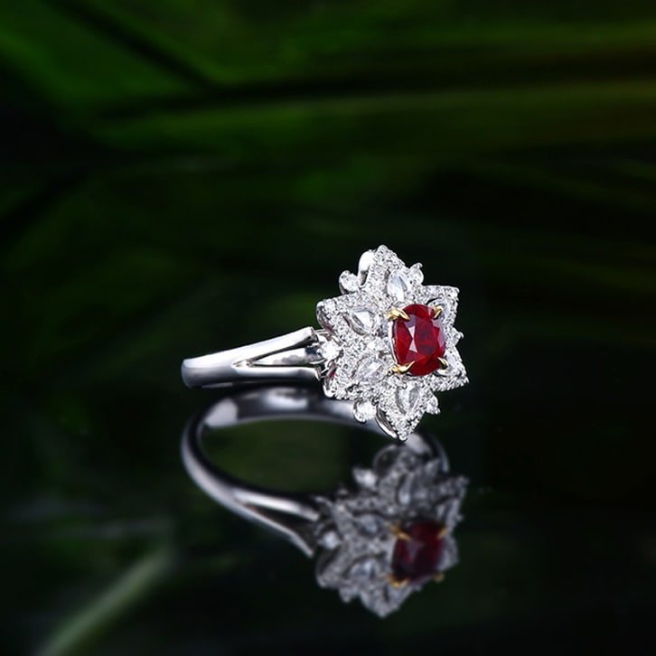 14k Gold 0.94 Ctw Natural Ruby & Diamond Ring/pendant( Without Chain ) - 5