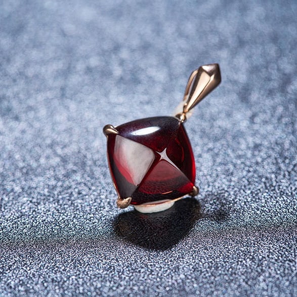 14k Gold 8.35 Ct Natural Garnet Pendant( Without Chain ) - 7