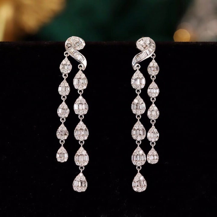 14k Gold 1.4 Ct Natural H Diamond Earrings - 2