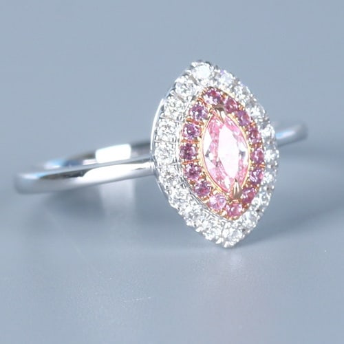 14k Gold 0.37 Ctw Natural Pink Diamond & Diamond Ring - 3