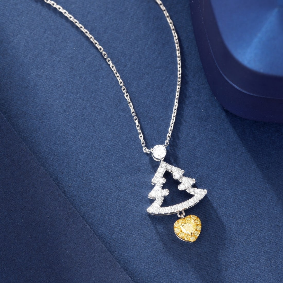 14k Gold 0.34 Ctw Natural Yellow Diamond & Diamond Necklace - 5
