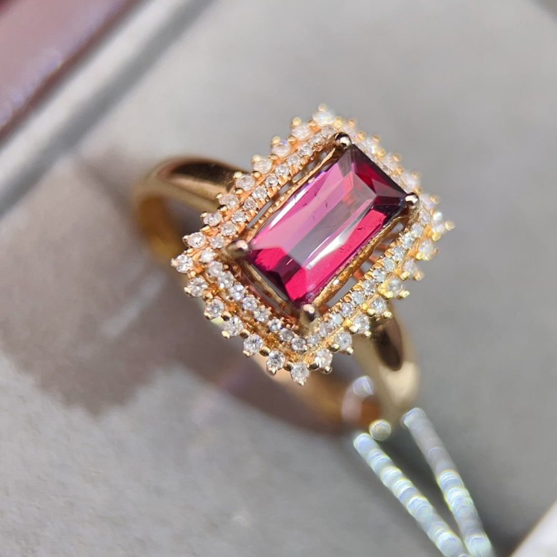 14k Gold 1.39 Ctw Natural Tourmaline & Diamond Ring - 3