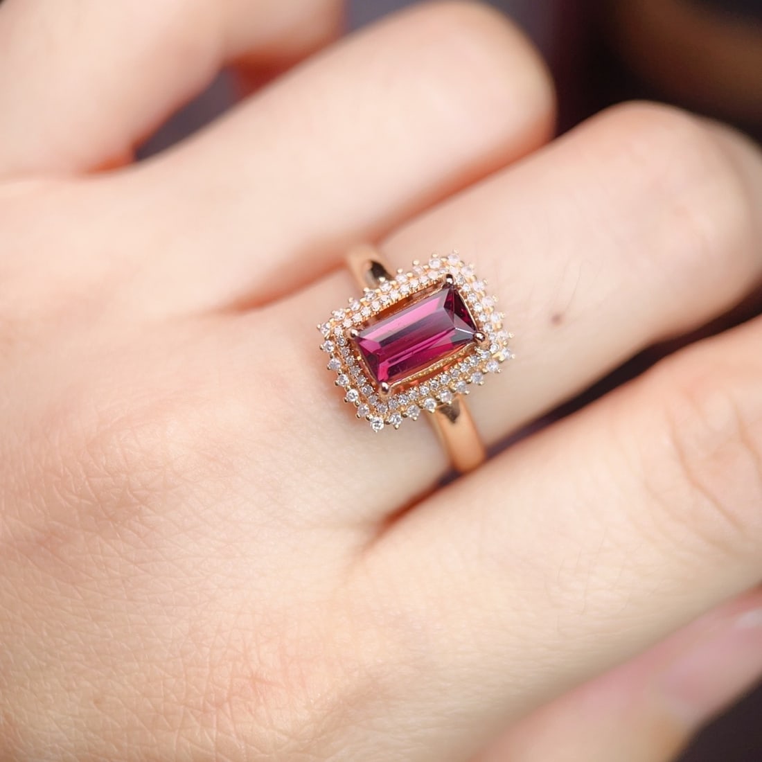 14k Gold 1.39 Ctw Natural Tourmaline & Diamond Ring - 5