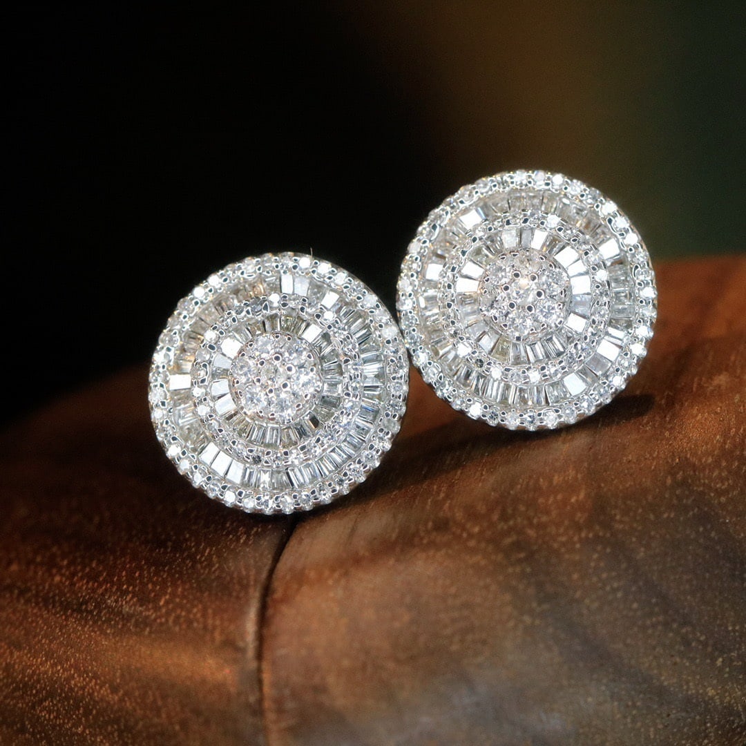14k Gold 1.1 Ct Natural H Diamond Earrings - 2