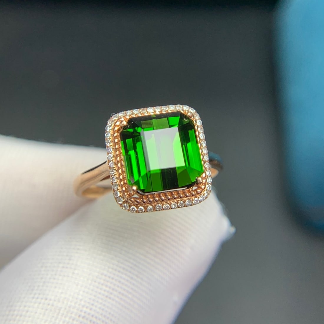 14k Gold 4.4 Ct Natural Tourmaline & Diamond Ring - 8