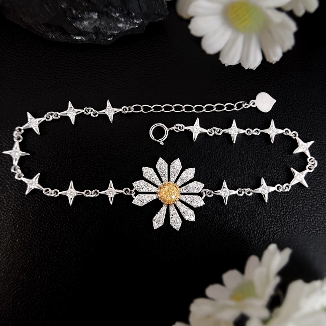 14k Gold 1 Ct Natural H Diamond Bracelet - 3