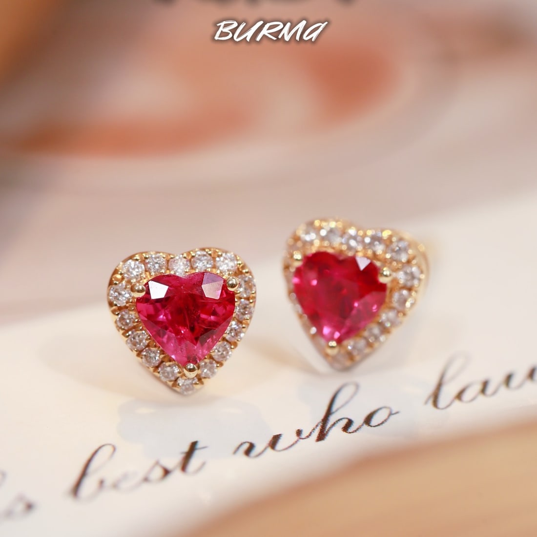 14k Gold 0.64 Ctw Natural Ruby & Diamond Earrings - 5