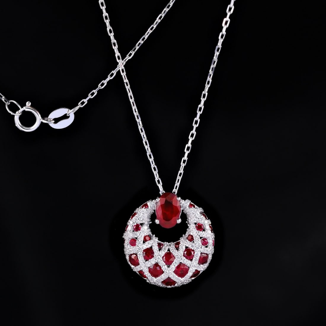 14k Gold 2.00 Ctw Natural Ruby & Diamond Necklace - 4