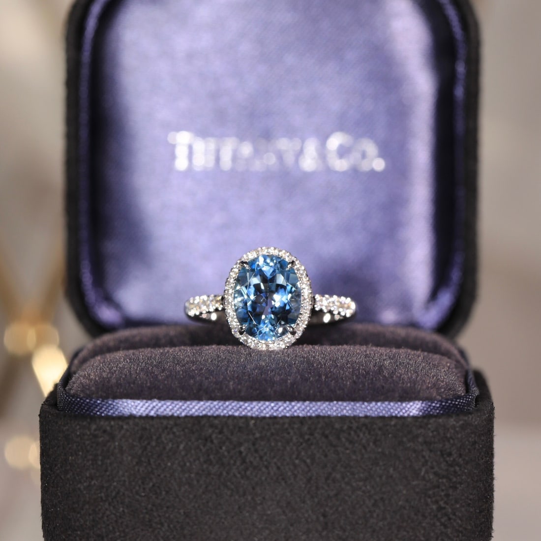 14k Gold 2.00 Ct Natural Aquamarine & Diamond Ring - 2