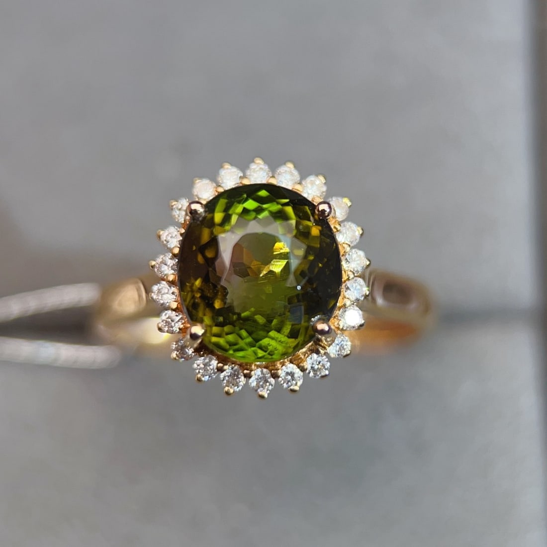 14k Gold 3.47 Ctw Natural Tourmaline & Diamond Ring - 2