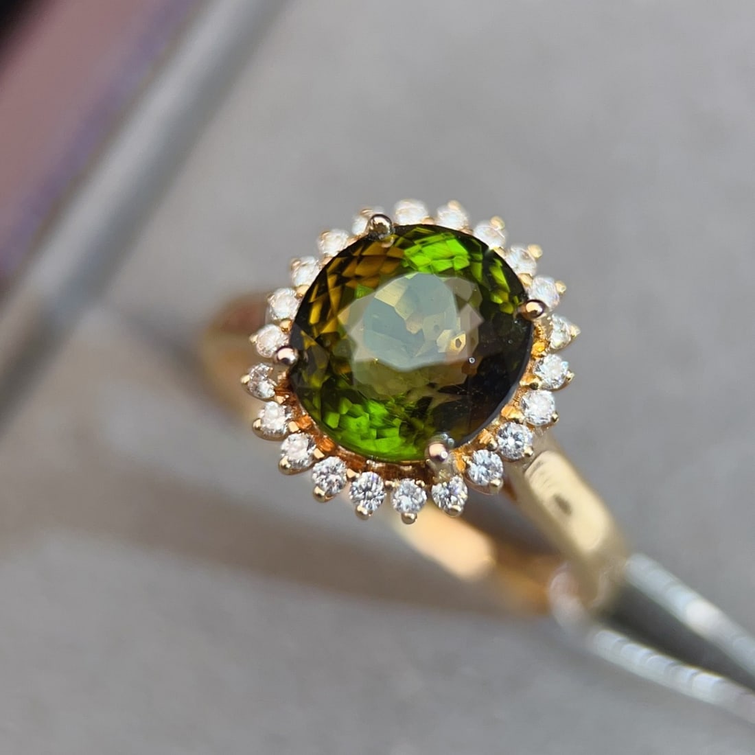 14k Gold 3.47 Ctw Natural Tourmaline & Diamond Ring - 4
