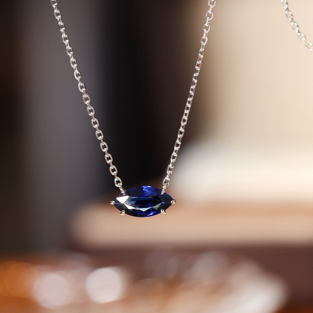 14k Gold 1.06 Ct Natural Sapphire Necklace - 9