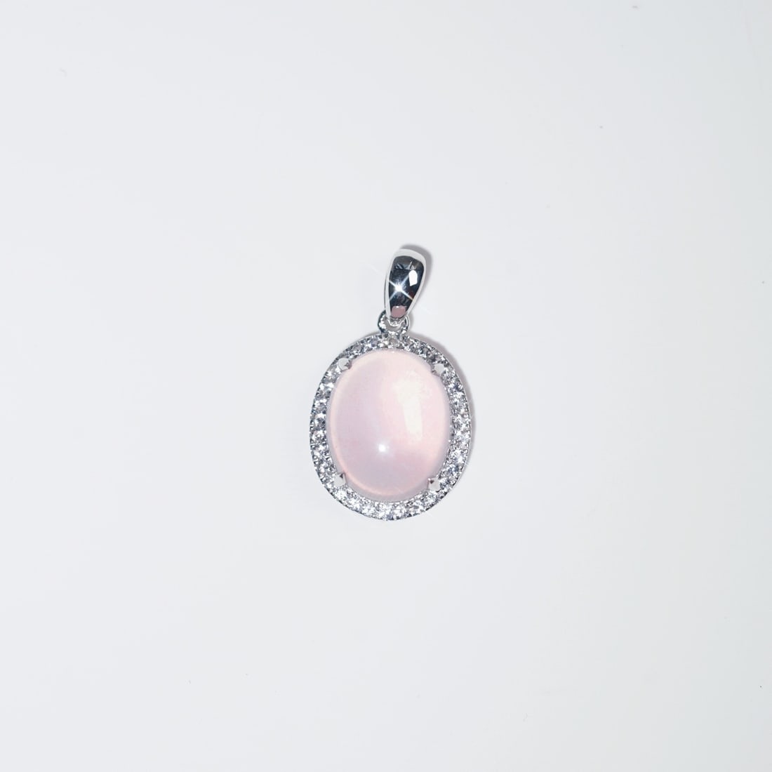 14k Gold 4.10 Ctw Natural Rose Quartz & Sapphire Pendant( Without Chain ) - 4