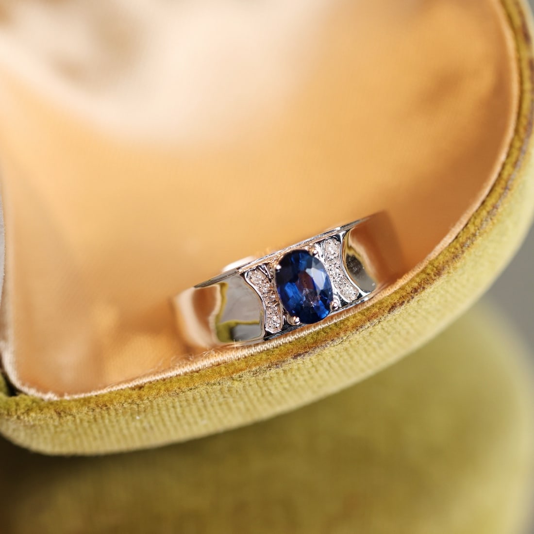14k Gold 1.20 Ctw Natural Sapphire & Diamond Ring - 4