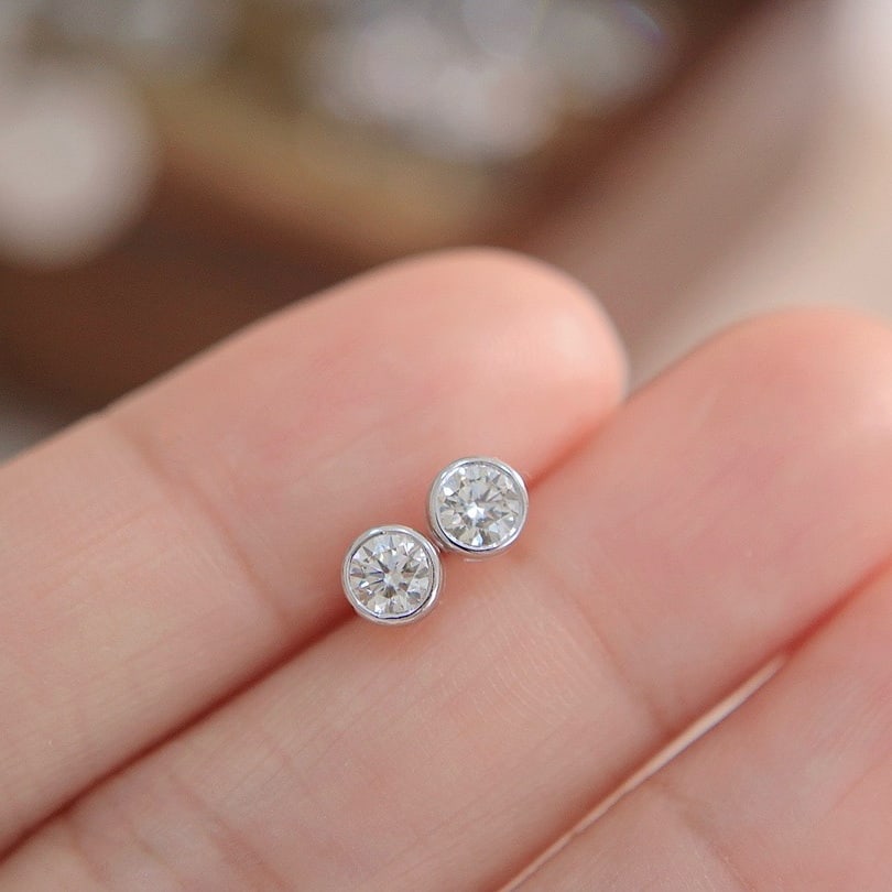 14k Gold 0.36 Ct Natural H Diamond Earrings - 3