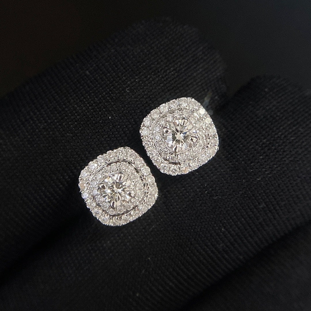 14k Gold 0.68 Ctw Natural H Diamond Earrings - 2