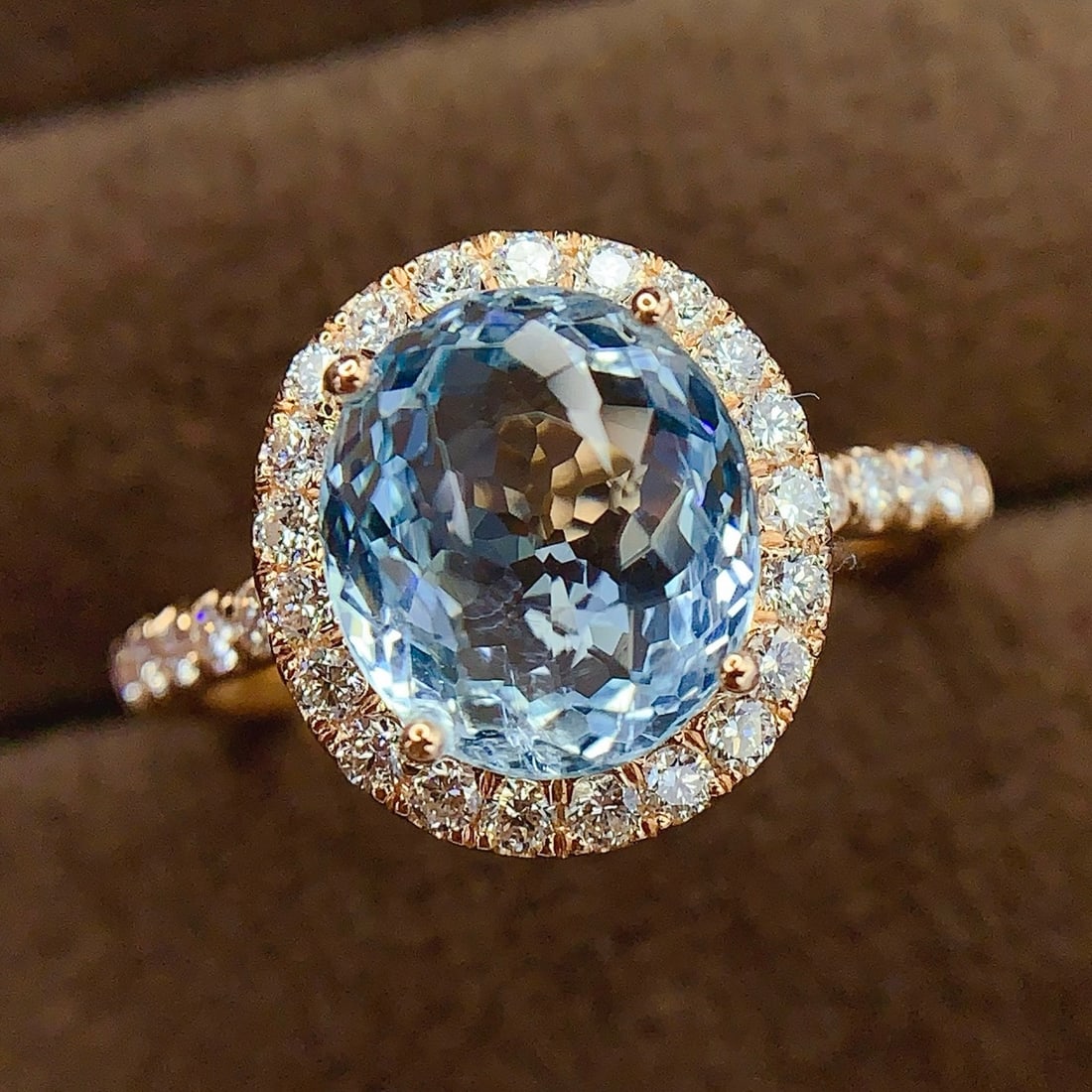 14k Gold 3.12 Ct Natural Aquamarine & Diamond Ring - 5
