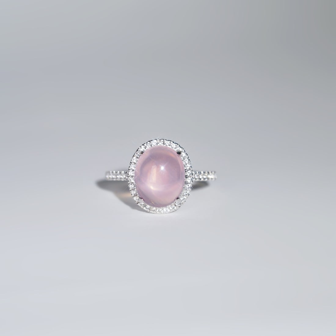 14k Gold 4.30 Ctw Natural Rose Quartz & Sapphire Ring - 4