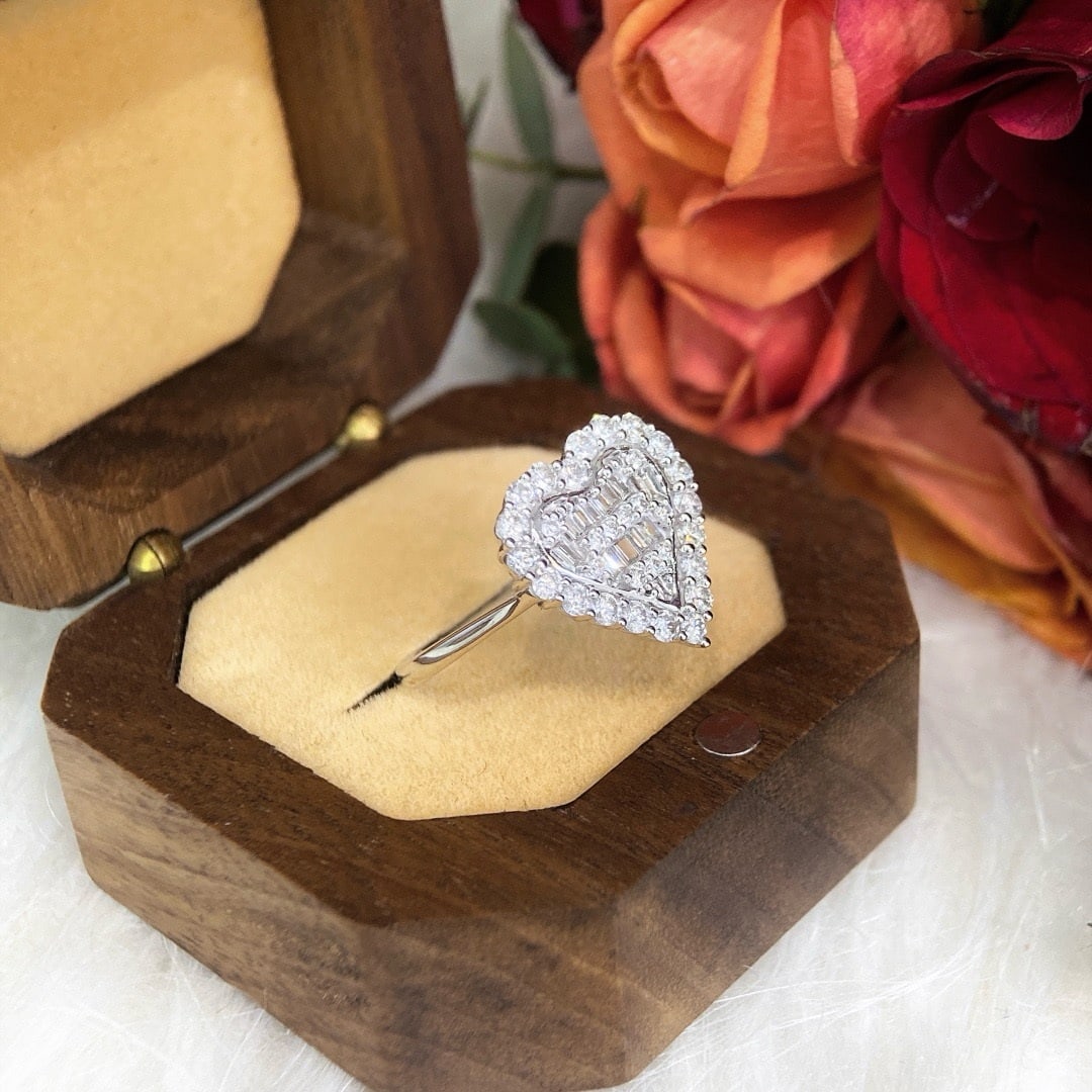 14k Gold 1 Ct Natural H Diamond Ring - 4