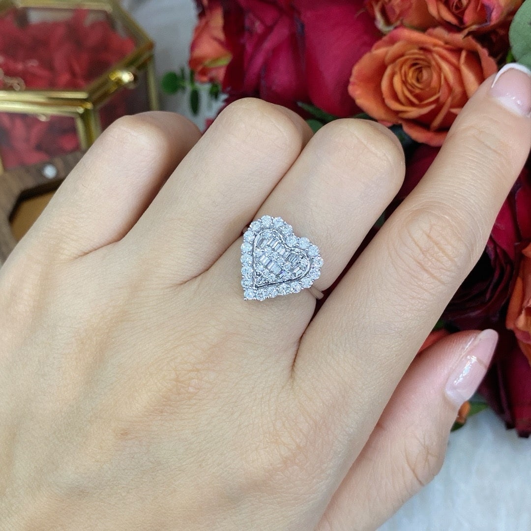 14k Gold 1 Ct Natural H Diamond Ring - 5