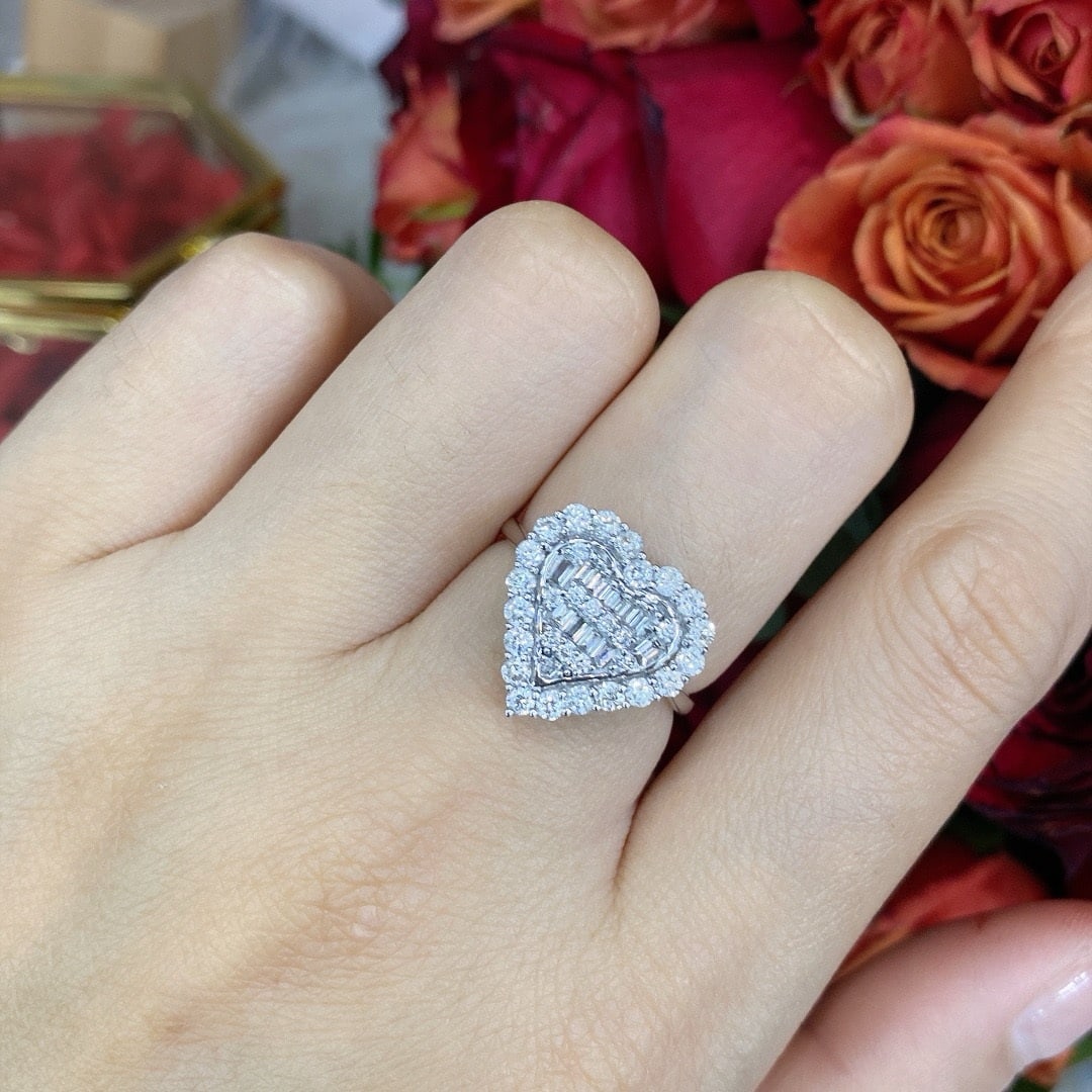 14k Gold 1 Ct Natural H Diamond Ring - 7