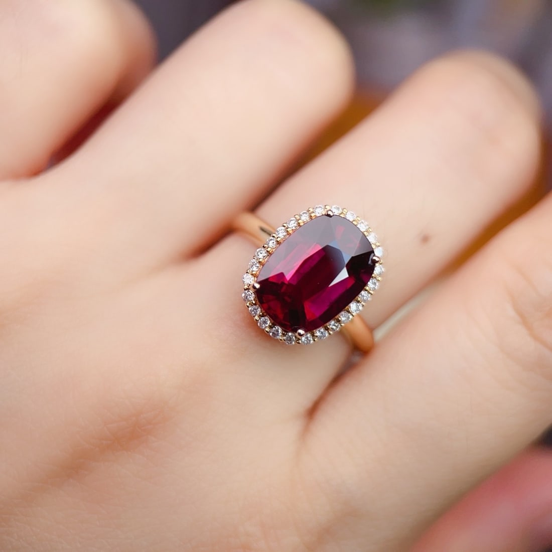 14k Gold 3.9 Ct Natural Tourmaline & Diamond Ring - 6