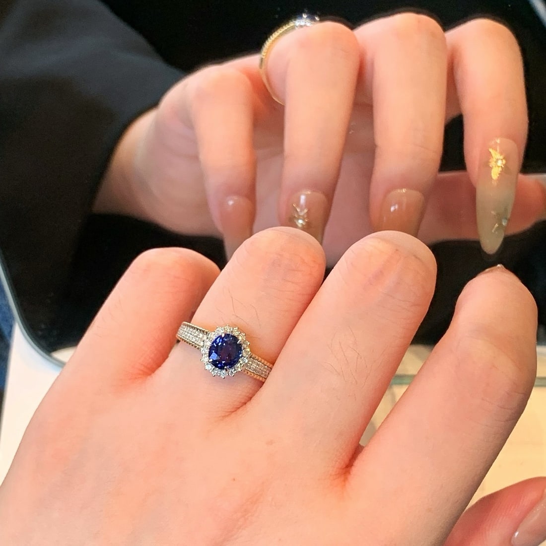 14k Gold 1.87 Ctw Natural Sapphire & Diamond Ring - 2