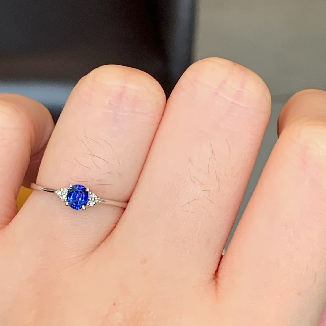 14k Gold 0.44 Ctw Natural Sapphire & Diamond Ring - 5