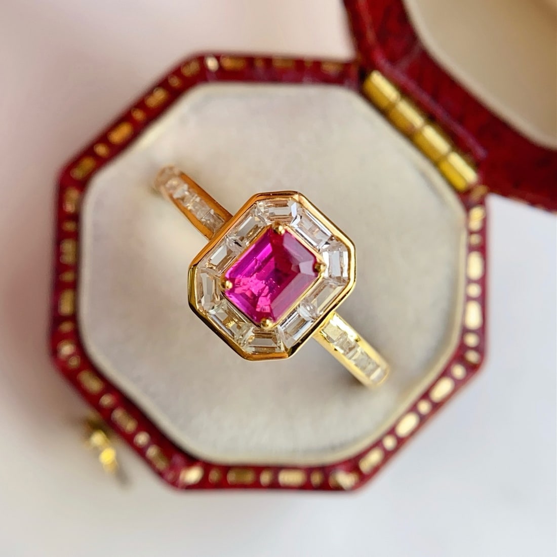 14k Gold 0.50 Ct Natural Ruby & Sapphire Ring - 2
