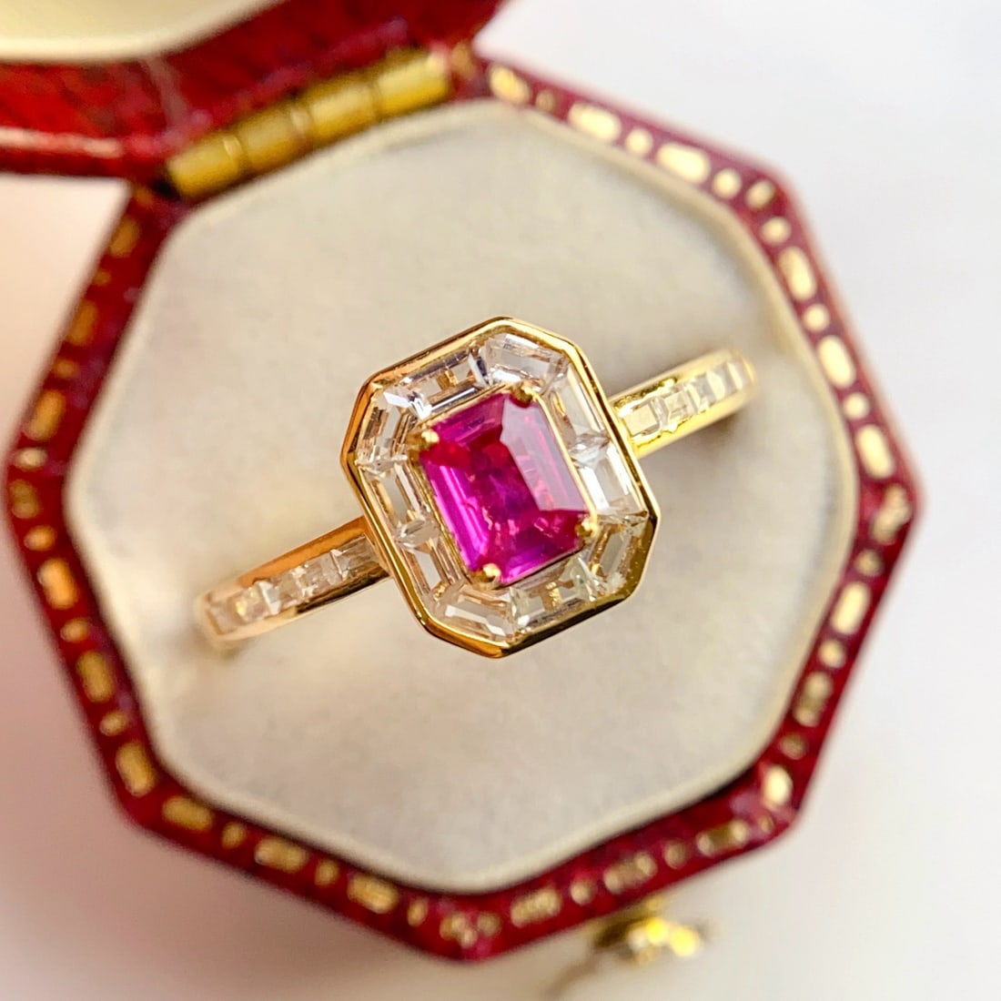 14k Gold 0.50 Ct Natural Ruby & Sapphire Ring - 4