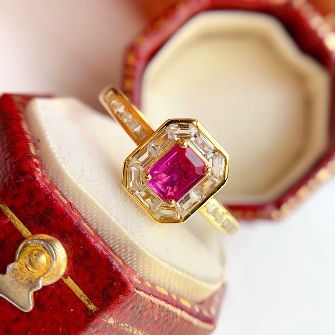 14k Gold 0.50 Ct Natural Ruby & Sapphire Ring - 5